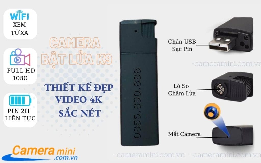 Máy nghe lén bật lửa K9