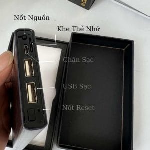 Camera Ngụy Trang Sạc Dự Phòng H12, Pin 16 Tiếng, 4K Siêu Nét 8 Camera ngụy trang sạc dự phòng H12, các cổng kết nối