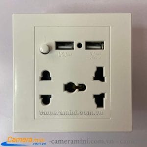 camera ổ điện có chân USB âm tường ws01 vuông