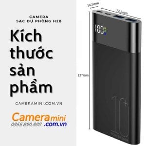 Kích thước của camera mini pin dự phòng H20
