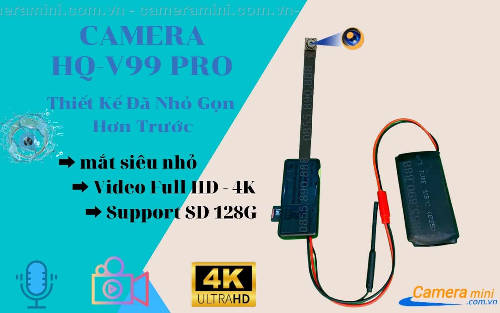 Camera mini ngụy trang hq v99 pro, mắt siêu nhỏ