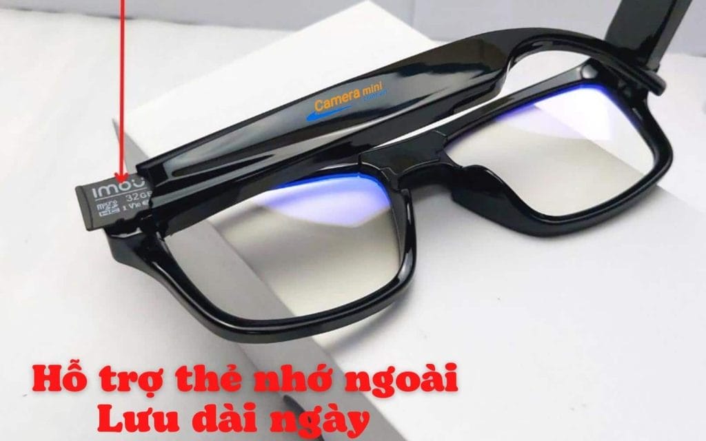 Camera Ngụy Trang Mắt Kính G5s, Thời Trang Siêu Nét 12 Mắt kính camera G5s hỗ trợ thẻ nhớ ngoài