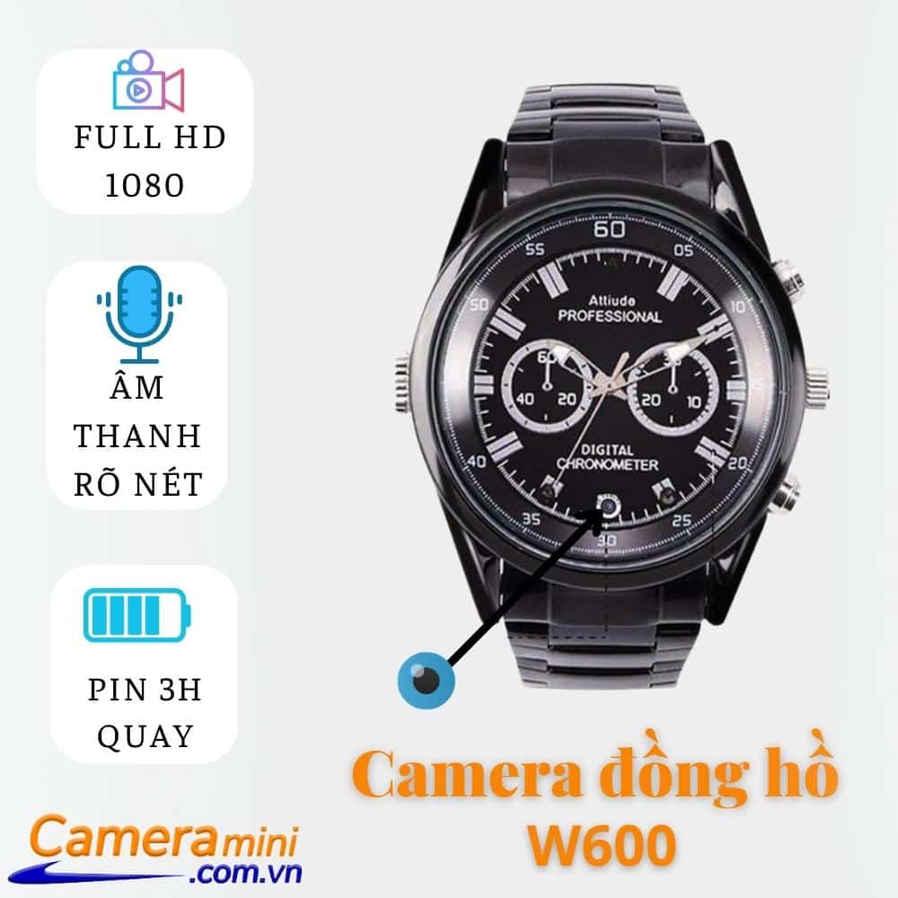 Camera ngụy trang mang theo đồng hồ đeo tay w600
