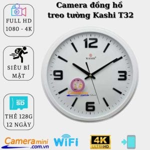 Camera Ngụy Trang Đồng Hồ Treo Tường KT32 - 4K Siêu Nét 11 Camera ngụy trang đồng hồ treo tường kashi kt32