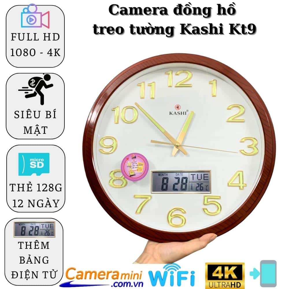 Camera ngụy trang đồng hồ treo tường kt9