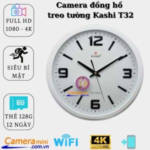 Camera ngụy trang đồng hồ treo tường Kashi