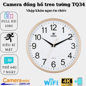 Camera ngụy trang đồng hồ treo tường QT34