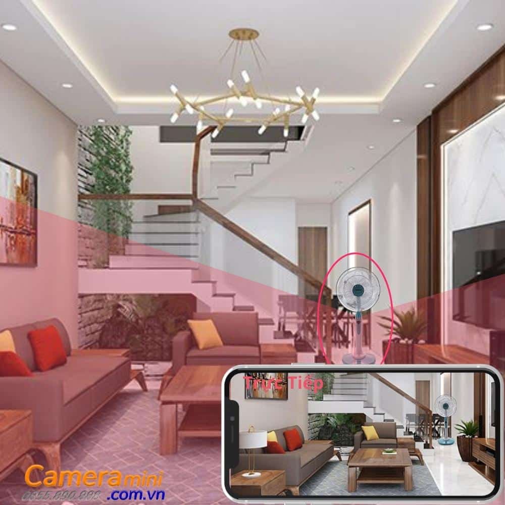 Camera ngụy trang siêu nhỏ quạt để phòng khách