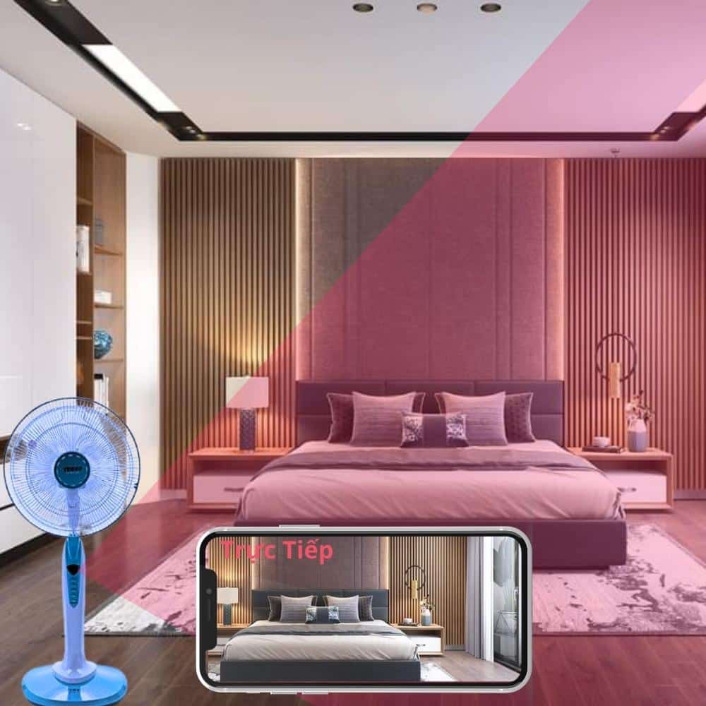 Camera mini siêu nhỏ dạng quạt điện để phòng ngủ