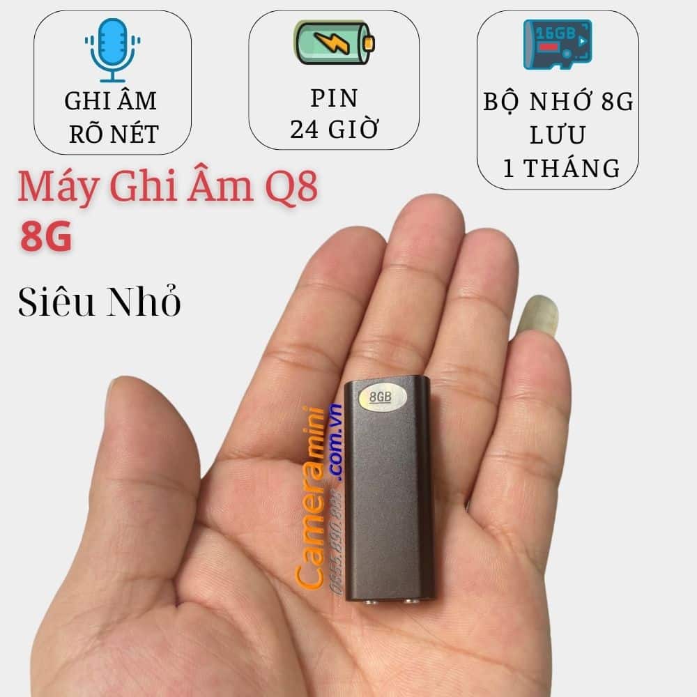 Máy ghi âm mini Q8 siêu nhỏ