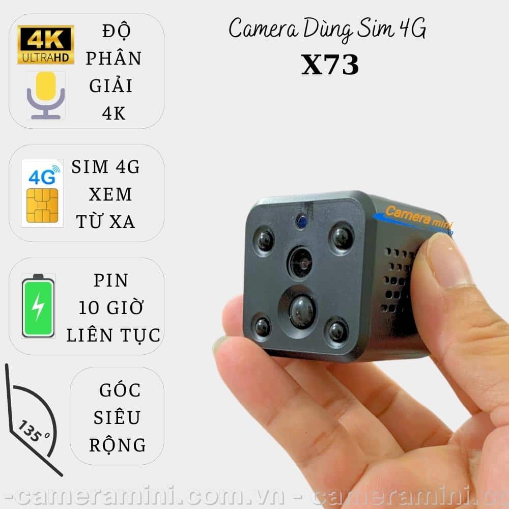 Camera mini siêu nhỏ lắp sim 4G X73