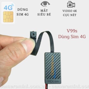 Camera Siêu Nhỏ V99s Dùng Sim, Giấu Ô Tô, Kho Bãi Siêu Kín