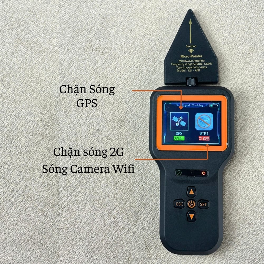 Máy Dò Phát Hiện Camera, Định Vị, Nghe Lén DS-818 Cao Cấp 14 may phat hien pha song DS818