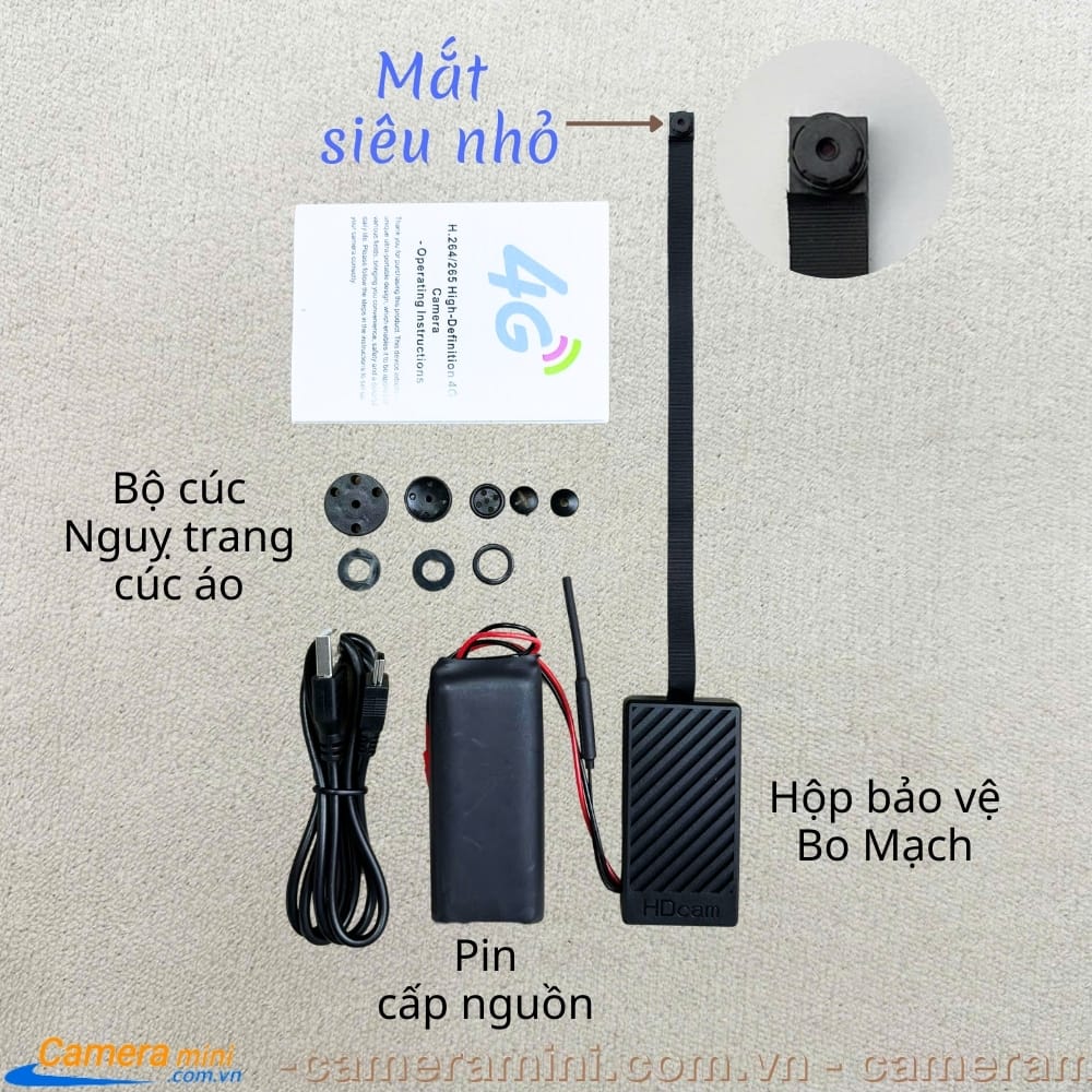 Camera Siêu Nhỏ V99s Dùng Sim, Giấu Ô Tô, Kho Bãi Siêu Kín 10 mot so bo phan cua camera mini v99s dung sim